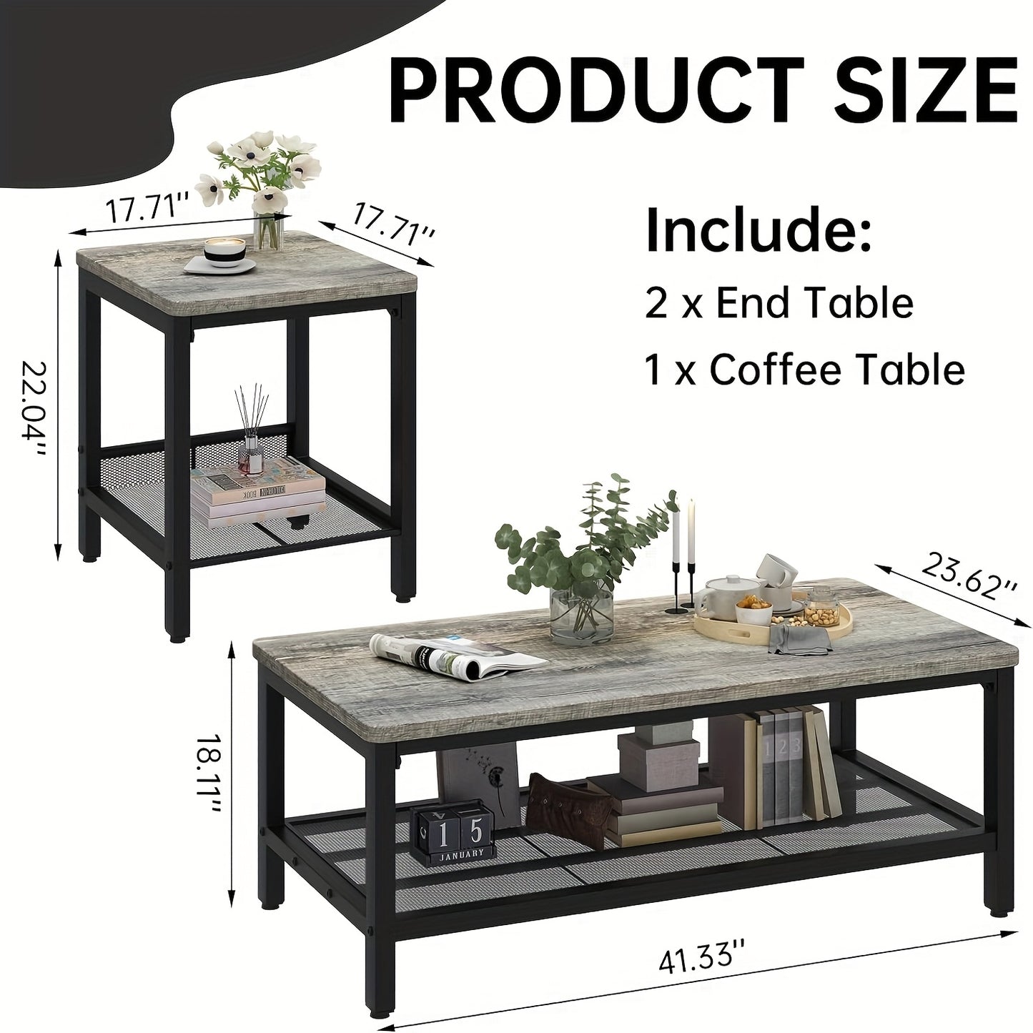 3-Piece Coffee Table Set