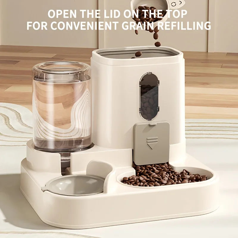 2-in-1 Automatic Cat Food and Water Dispenser