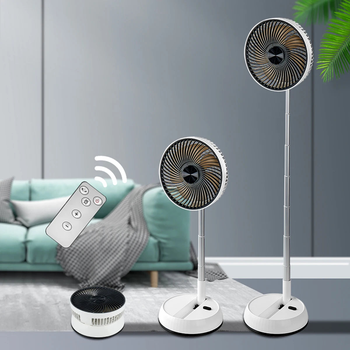Portable Oscillating Standing Fan with Remote