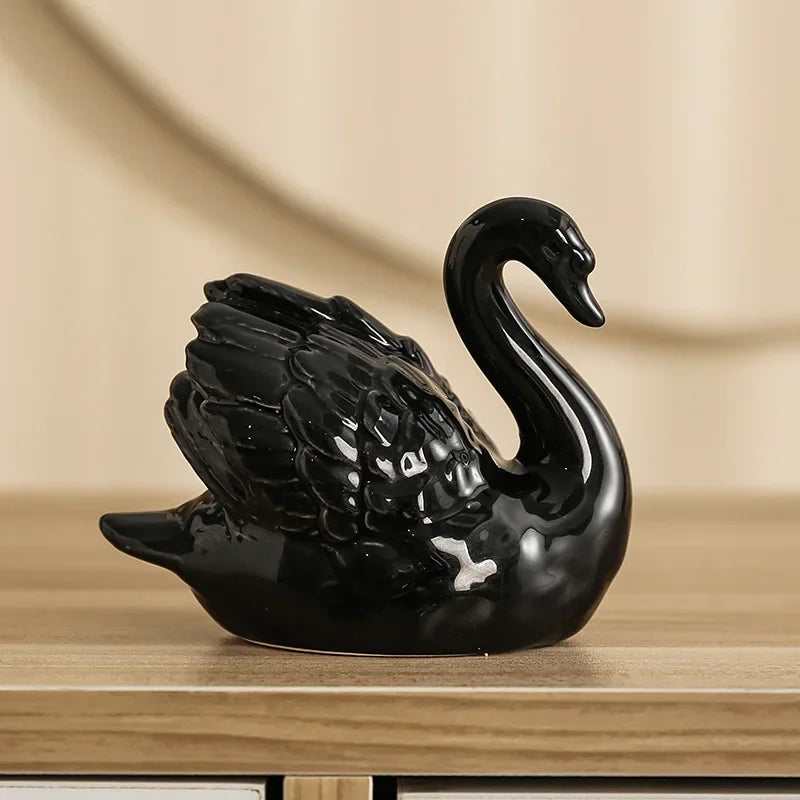 Lovers Swan Ceramic Figurines