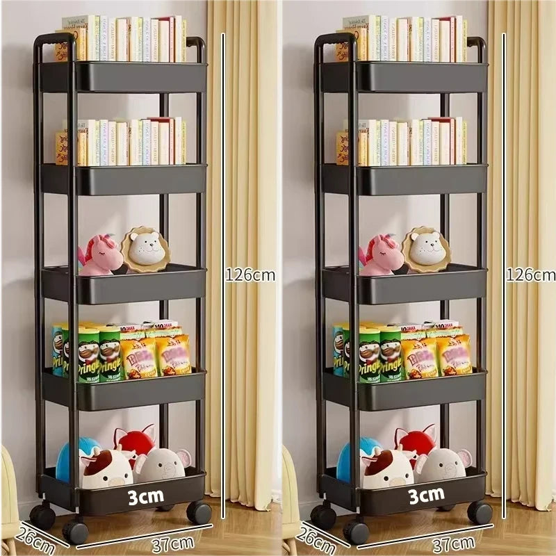 Mobile Storage Trolley – 5-Tier Organizer Cart with Wheels