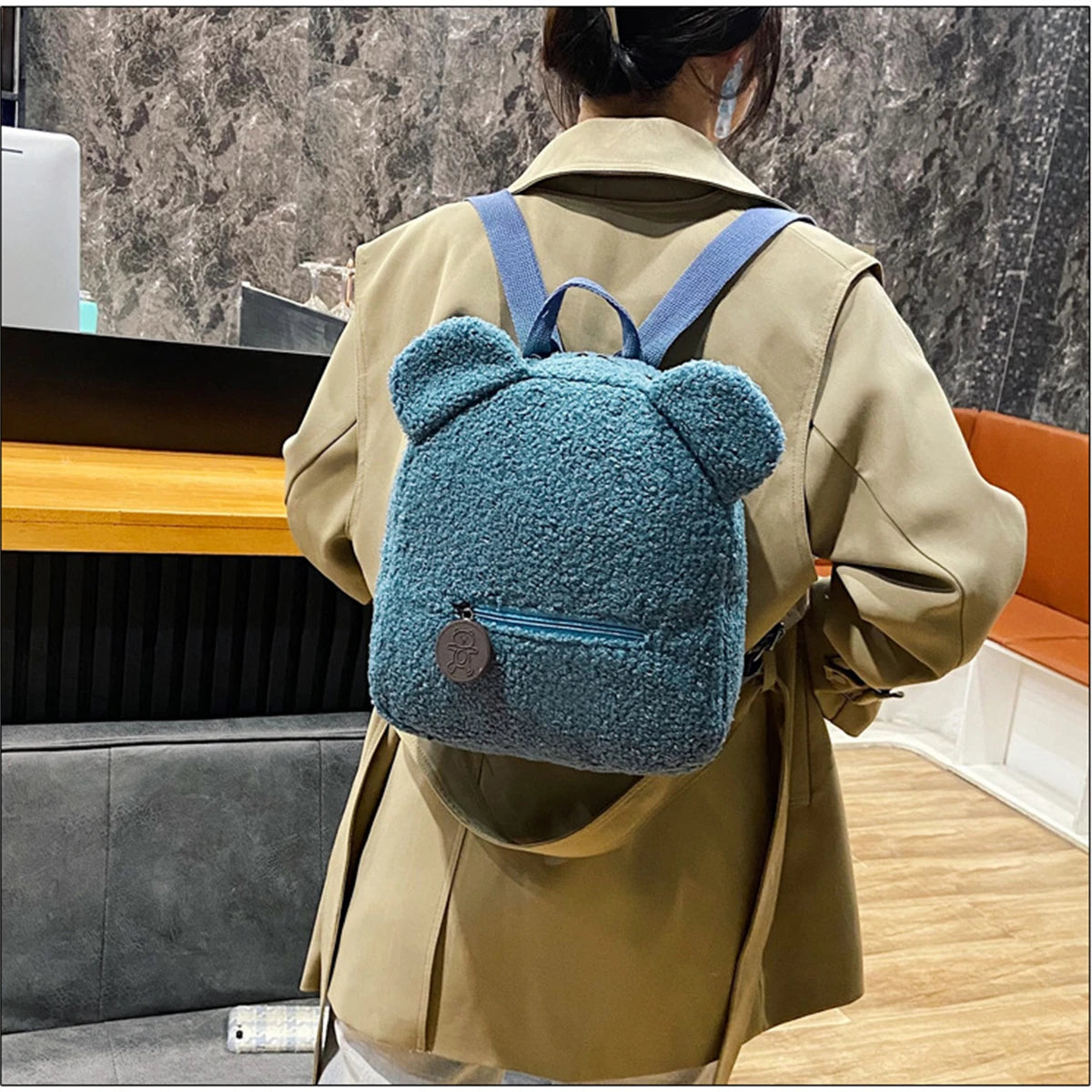 Plush Bear Ear Mini Backpack