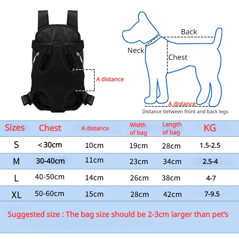 Pet Carrier Backpack – Breathable, Adjustable & Travel-Ready (S–XL)