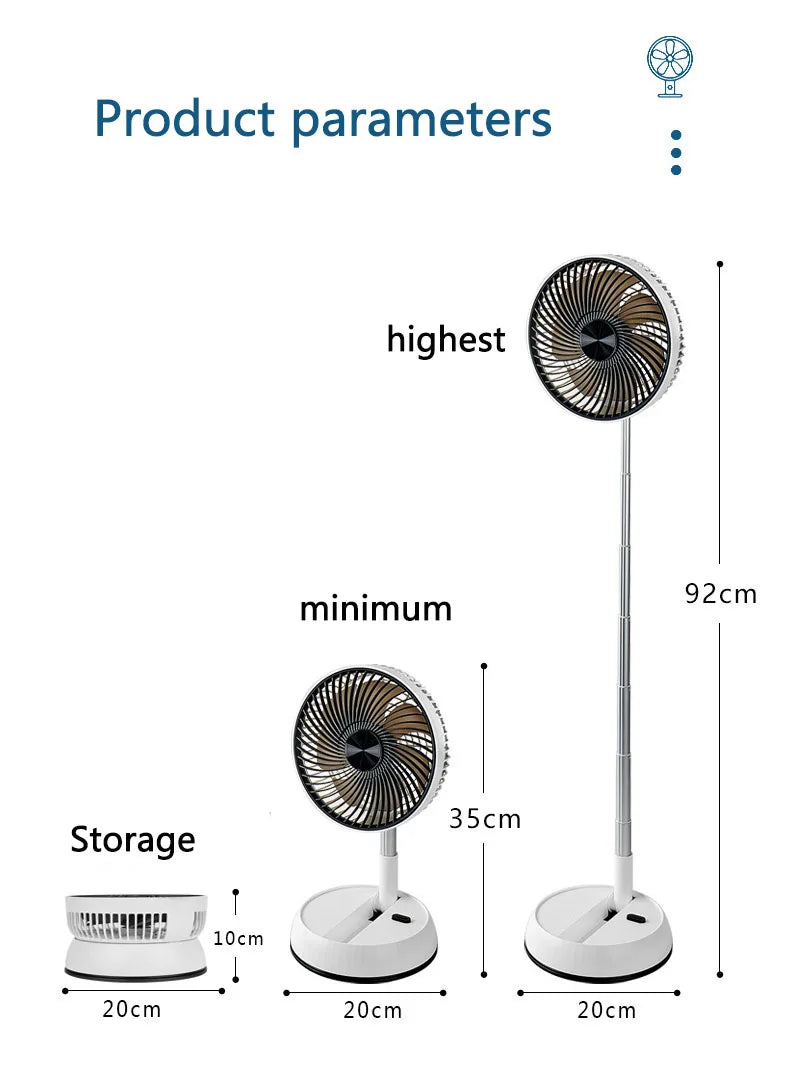 Portable Oscillating Standing Fan with Remote