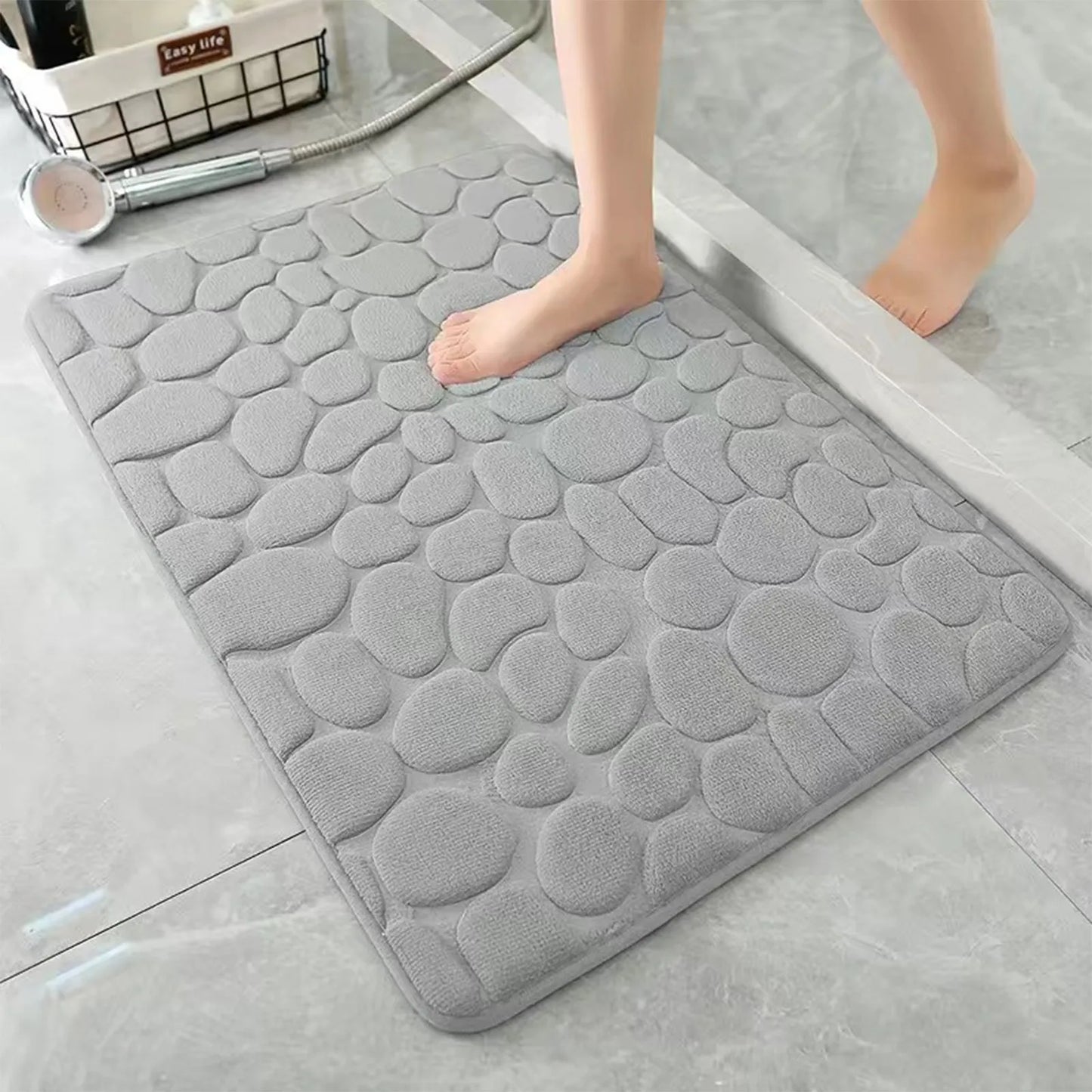 Cobblestone Embossed Bathroom Mat