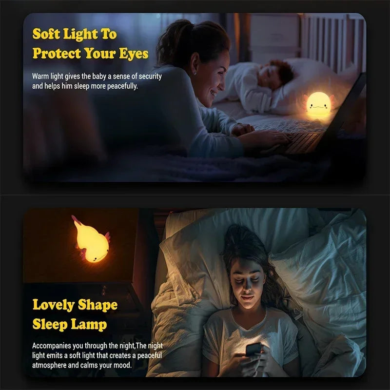 Cute LED Axolotl & Friends Night Light