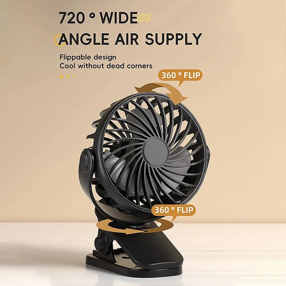 Rechargeable Clip Fan with Nightlight