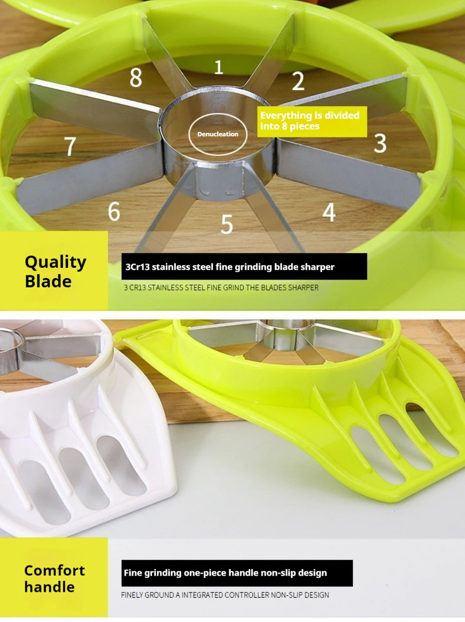 Stainless Steel Apple Cutter with Core Remover