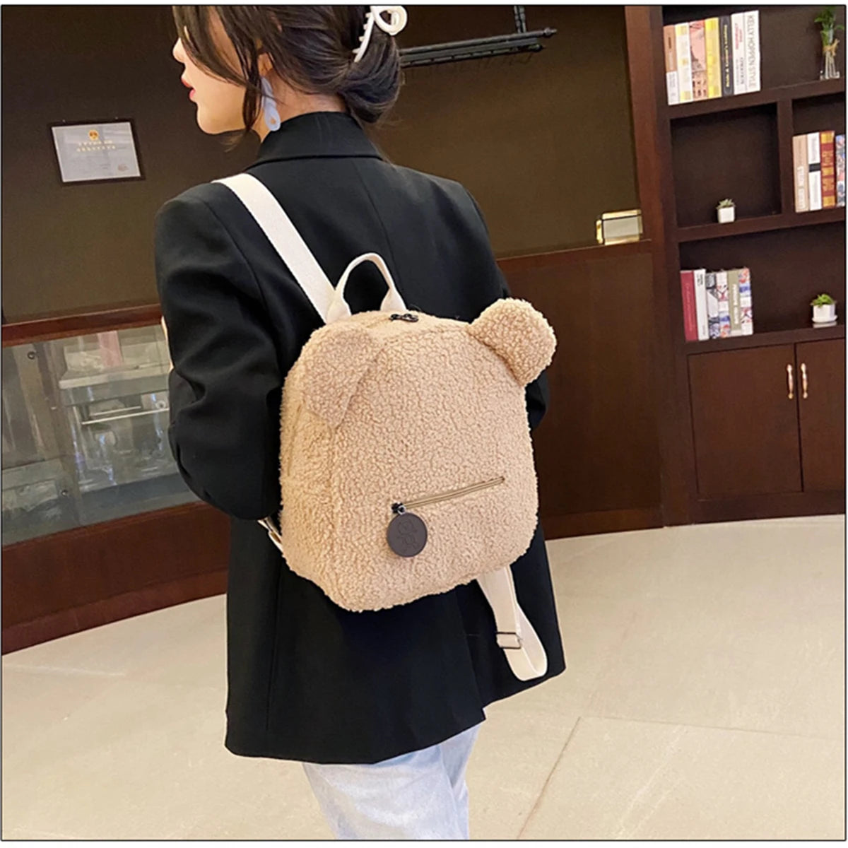 Plush Bear Ear Mini Backpack