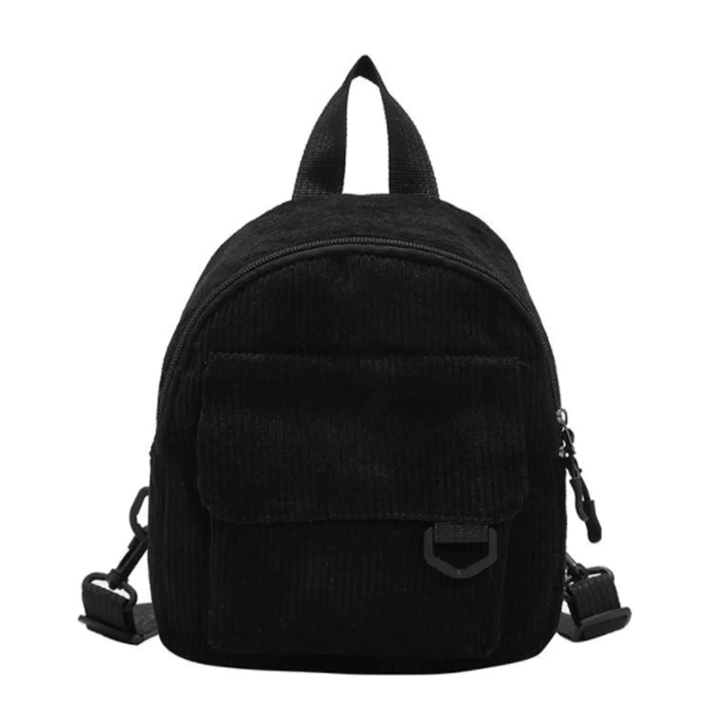 Minimalist Striped Velvet Mini Backpack
