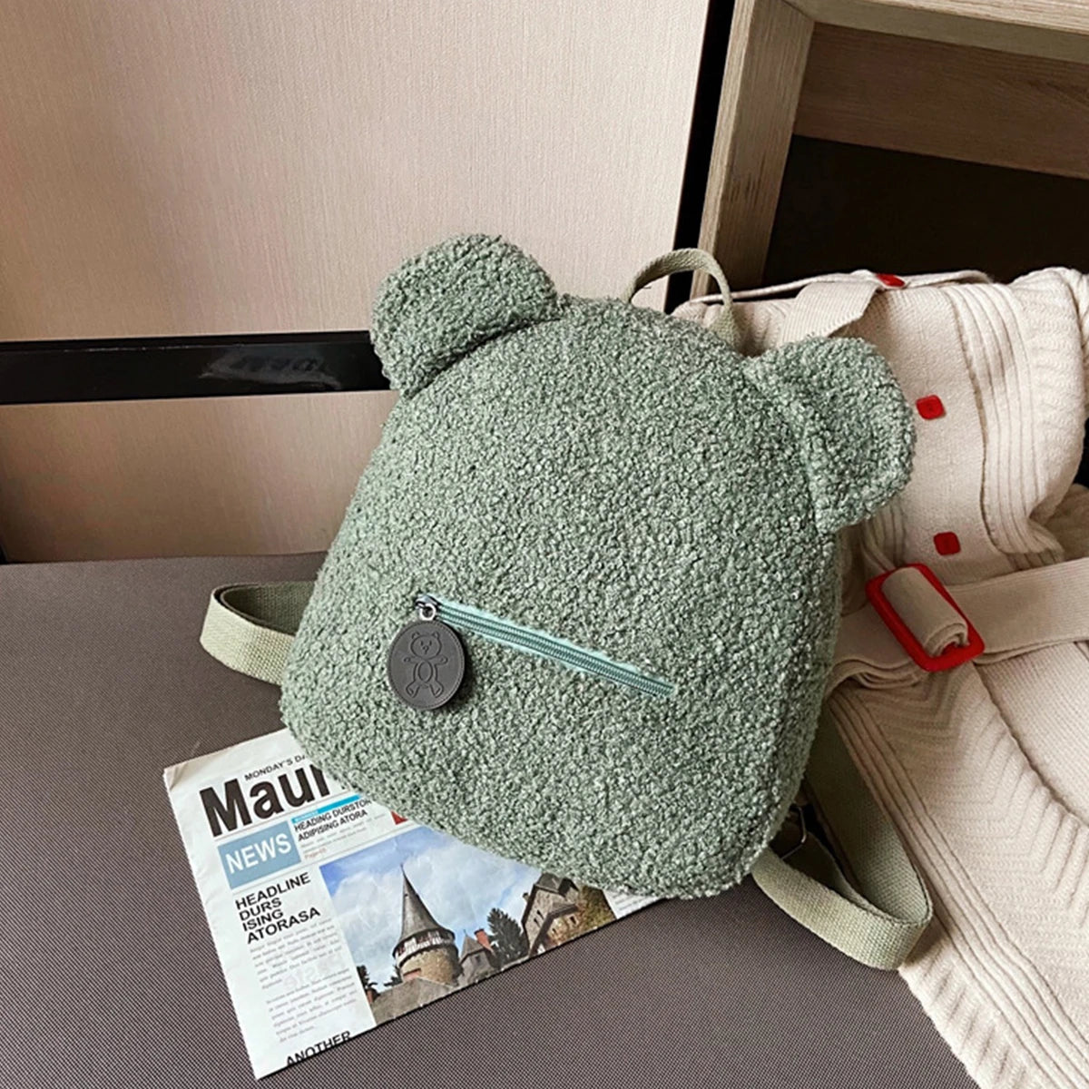 Plush Bear Ear Mini Backpack