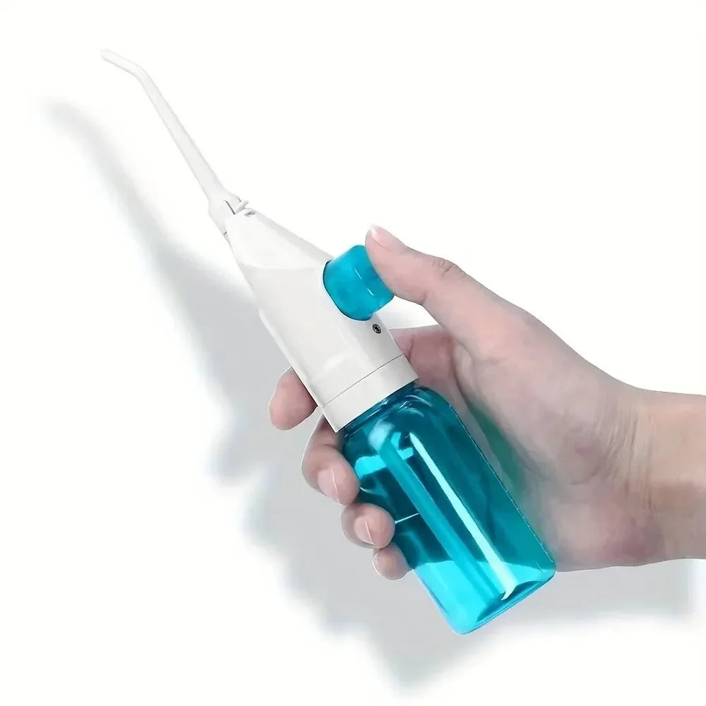 AquaJet™ Manual High-Pressure Oral Irrigator – Portable Water Flossing Toothpick for Dental Care
