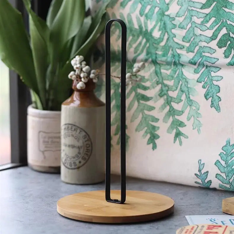 Bamboo Paper Towel Holder