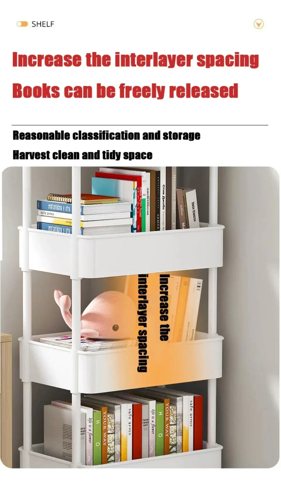 Mobile Storage Trolley – 5-Tier Organizer Cart with Wheels