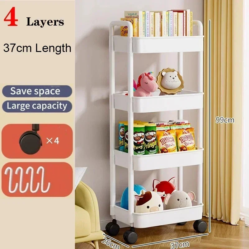 Mobile Storage Trolley – 5-Tier Organizer Cart with Wheels