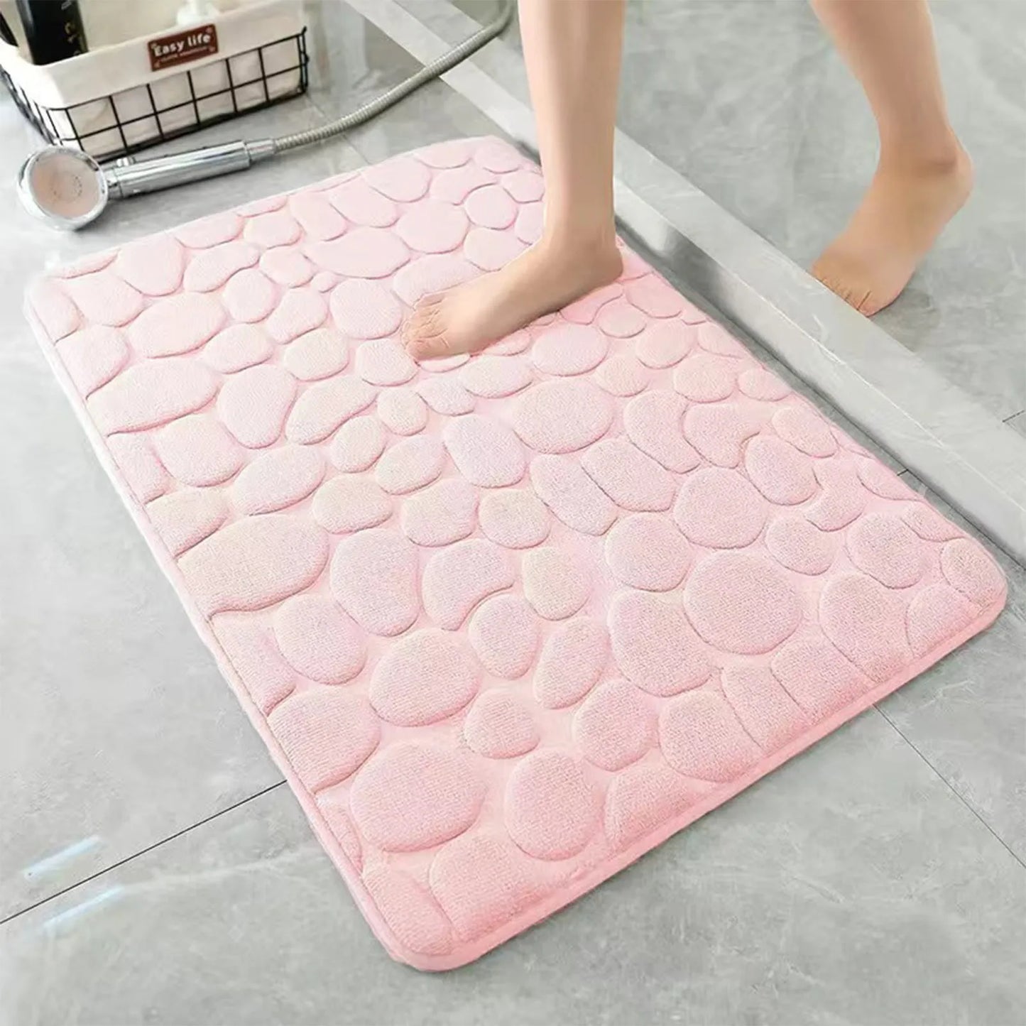 Cobblestone Embossed Bathroom Mat