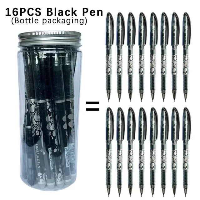 MagicWrite™ Erasable Gel Pen Set – 16-Piece Multicolor Creativity Collection (0.5mm)