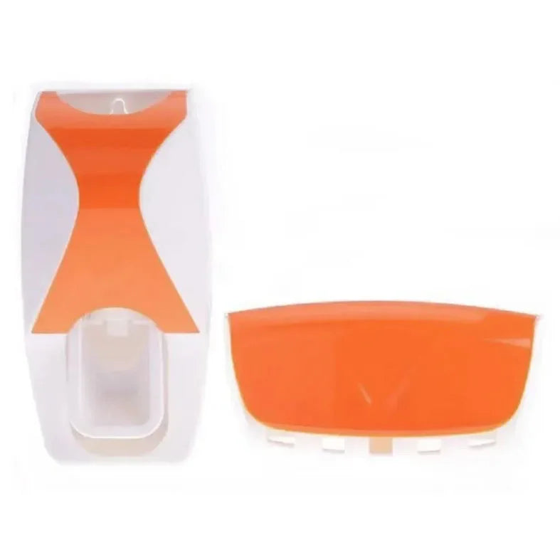 Wall-Mounted Automatic Toothpaste Dispenser & Toothbrush Holder Set
