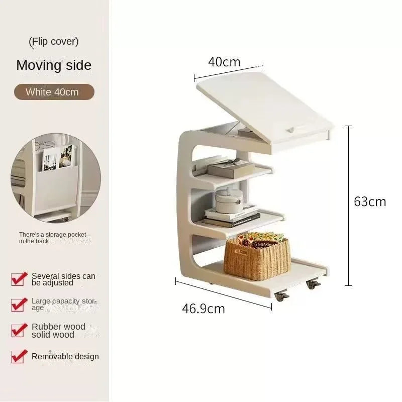Solid Wood Movable Side Table