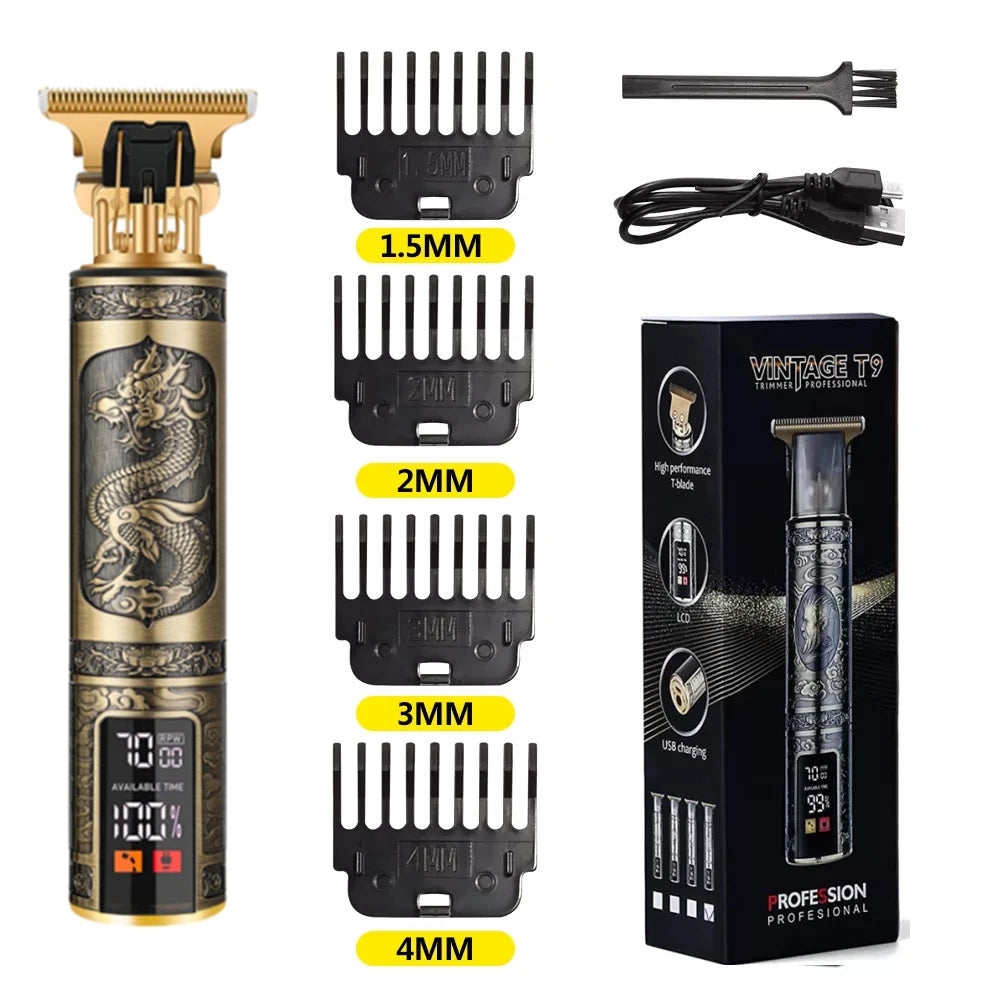 TrimMaster™ T9 LCD Precision Hair & Beard Trimmer – Professional Electric Clipper for Men
