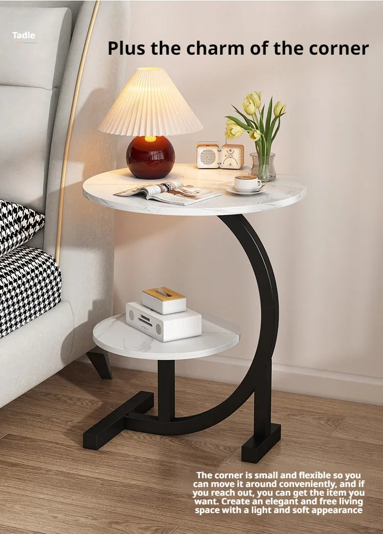 Mini Coffee Table – 2-Layer Side & Bedside Storage Table
