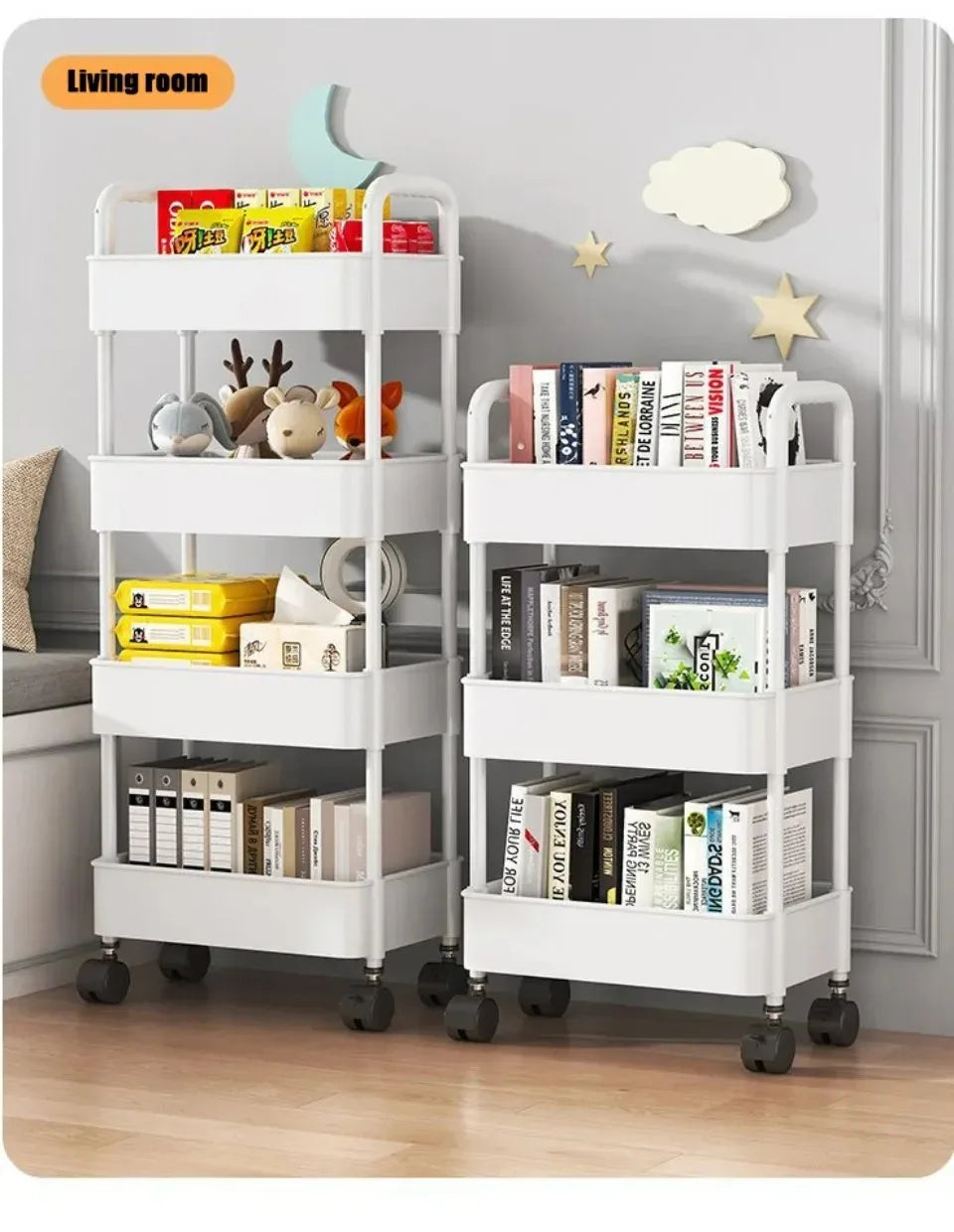 Mobile Storage Trolley – 5-Tier Organizer Cart with Wheels