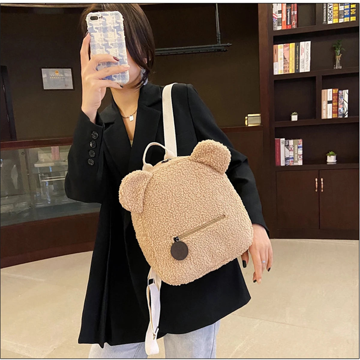 Plush Bear Ear Mini Backpack