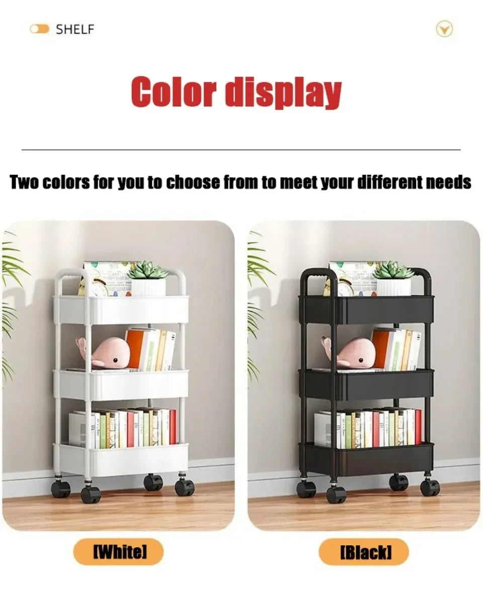 Mobile Storage Trolley – 5-Tier Organizer Cart with Wheels