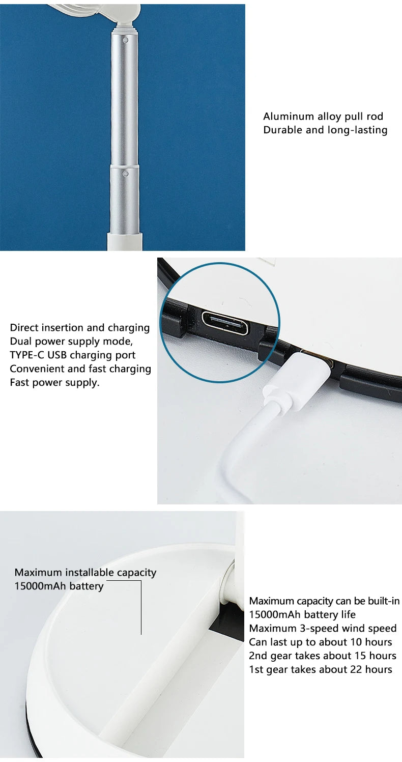 Portable Oscillating Standing Fan with Remote