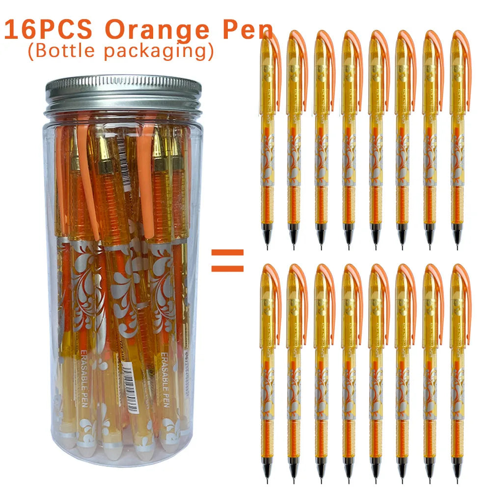 MagicWrite™ Erasable Gel Pen Set – 16-Piece Multicolor Creativity Collection (0.5mm)