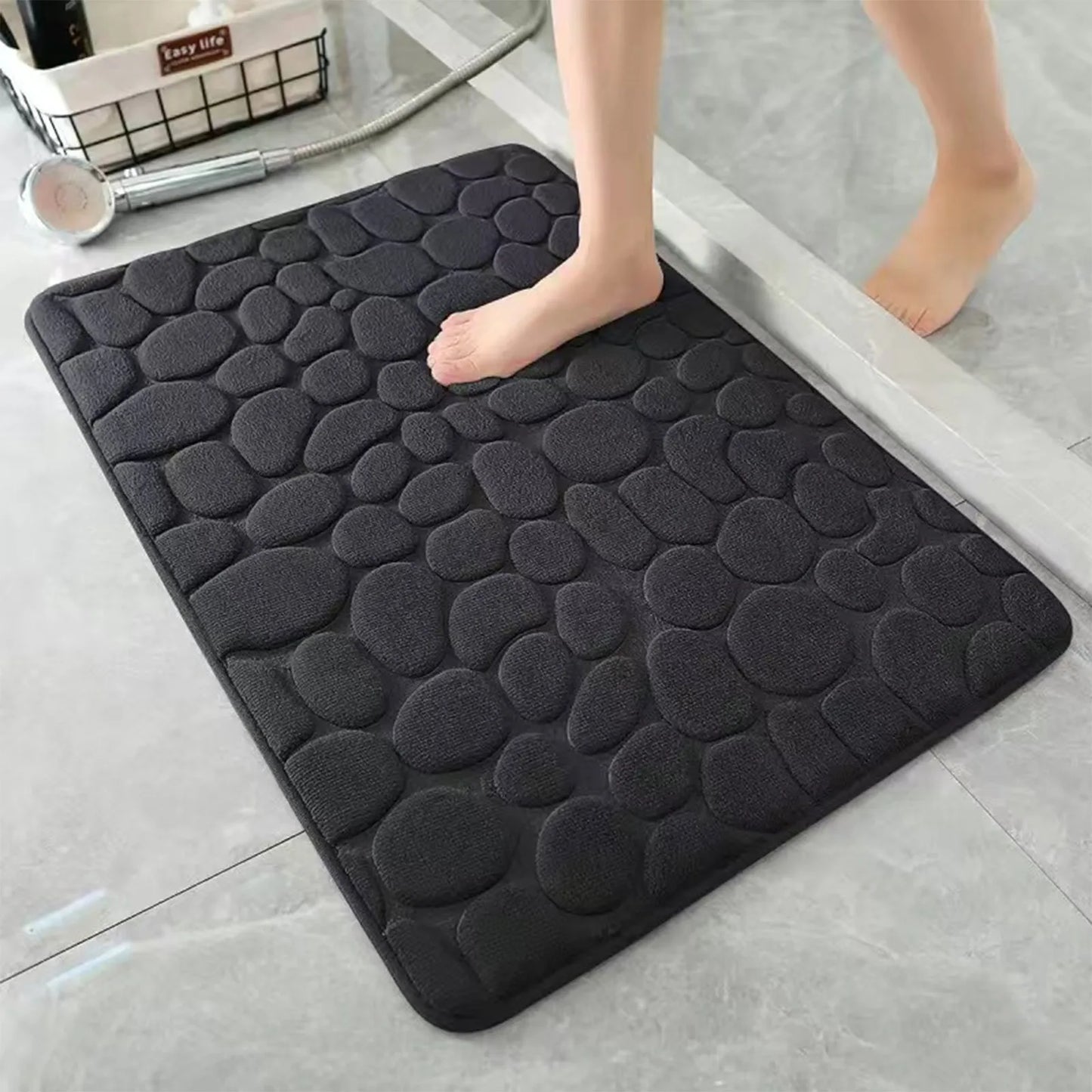 Cobblestone Embossed Bathroom Mat