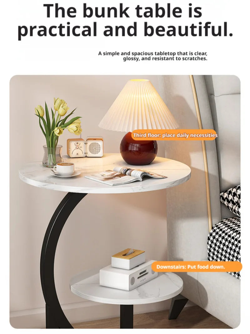 Mini Coffee Table – 2-Layer Side & Bedside Storage Table