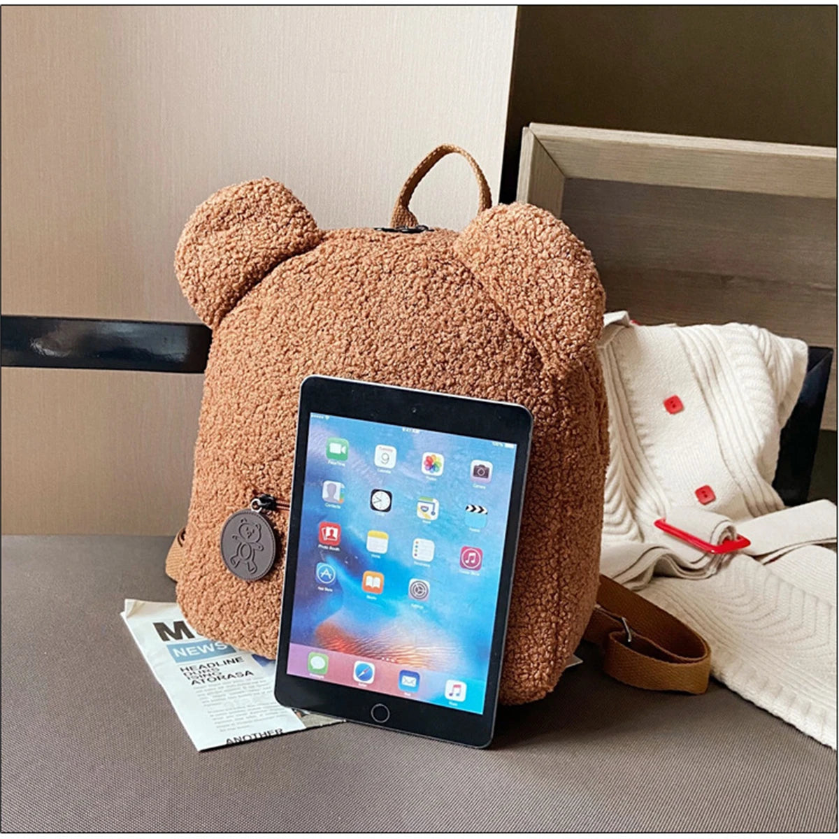 Plush Bear Ear Mini Backpack