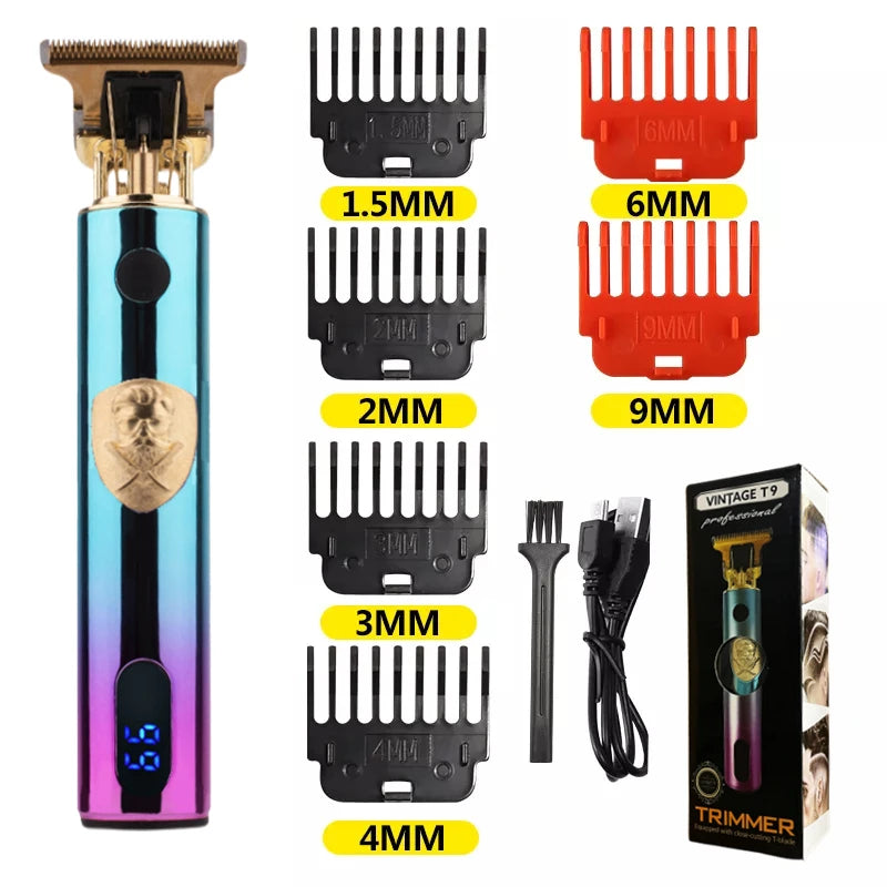 TrimMaster™ T9 LCD Precision Hair & Beard Trimmer – Professional Electric Clipper for Men