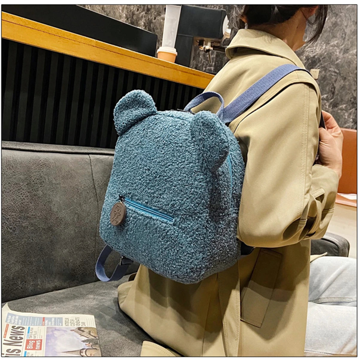 Plush Bear Ear Mini Backpack