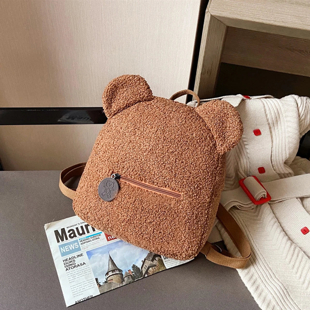 Plush Bear Ear Mini Backpack