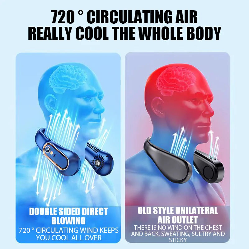 Hanging Neck Fan with Digital Display