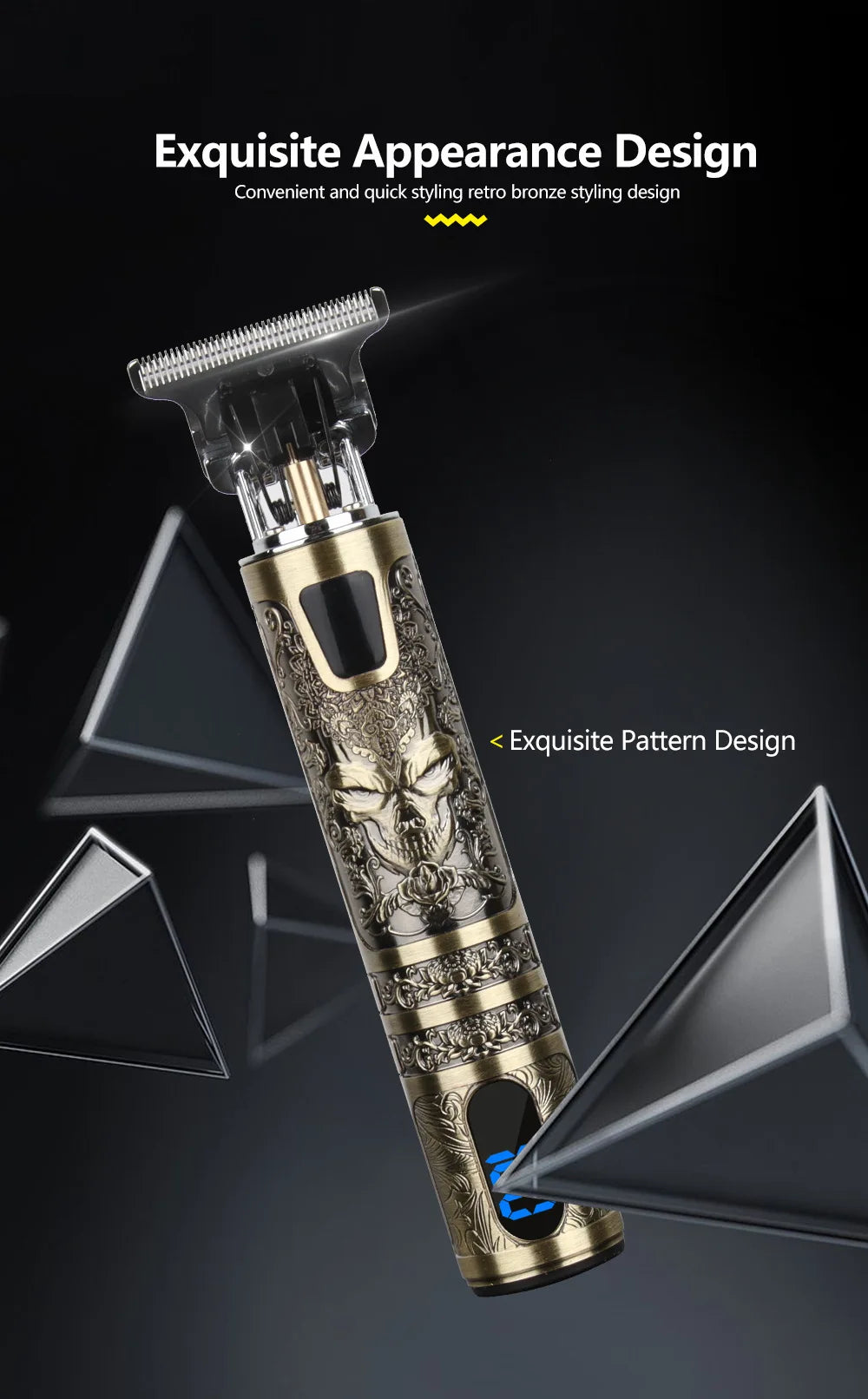 TrimMaster™ T9 LCD Precision Hair & Beard Trimmer – Professional Electric Clipper for Men