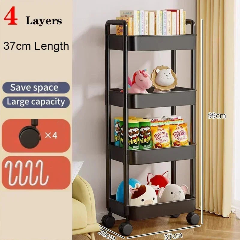 Mobile Storage Trolley – 5-Tier Organizer Cart with Wheels