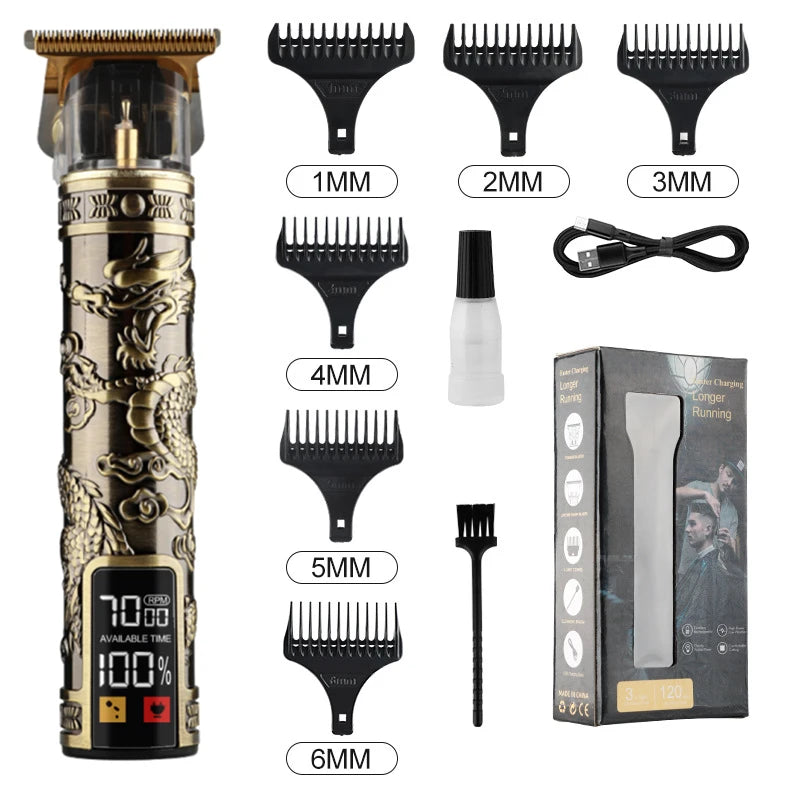 TrimMaster™ T9 LCD Precision Hair & Beard Trimmer – Professional Electric Clipper for Men
