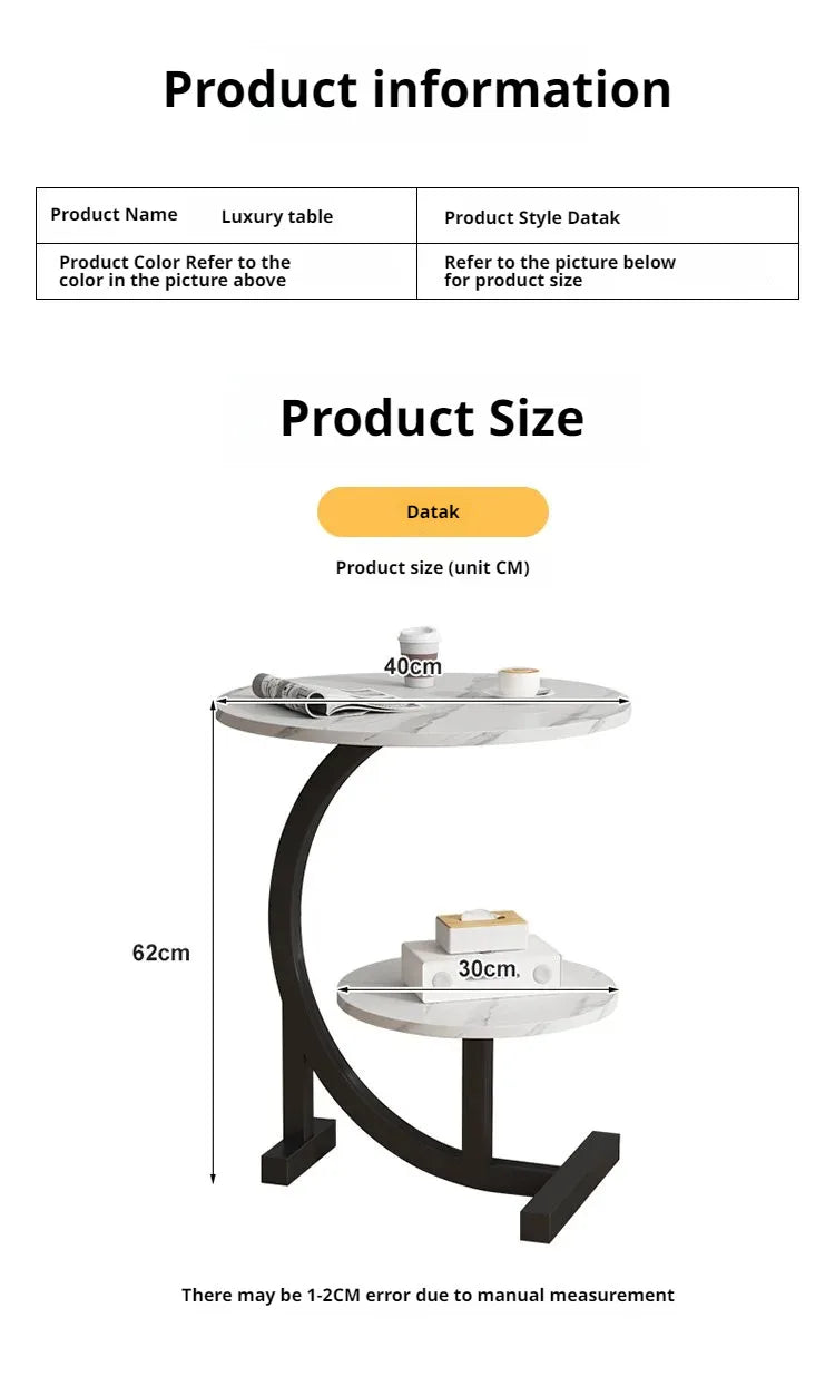 Mini Coffee Table – 2-Layer Side & Bedside Storage Table