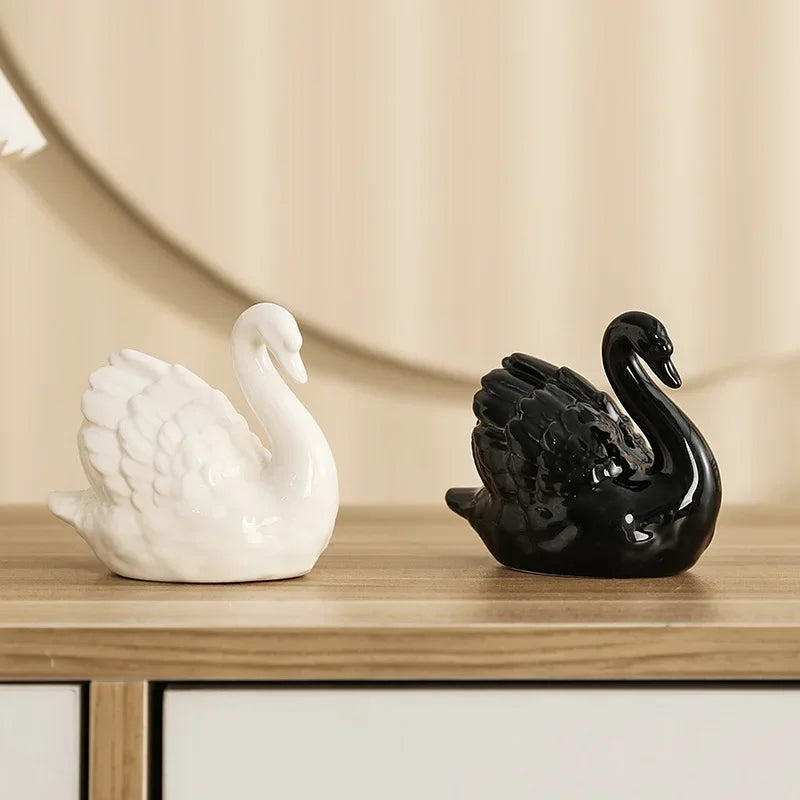 Lovers Swan Ceramic Figurines