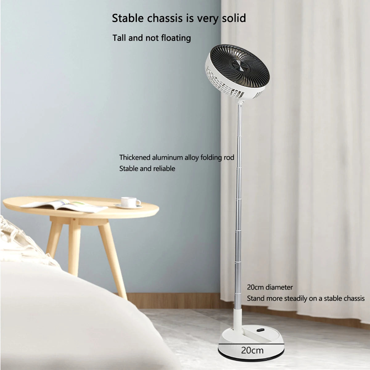 Portable Oscillating Standing Fan with Remote