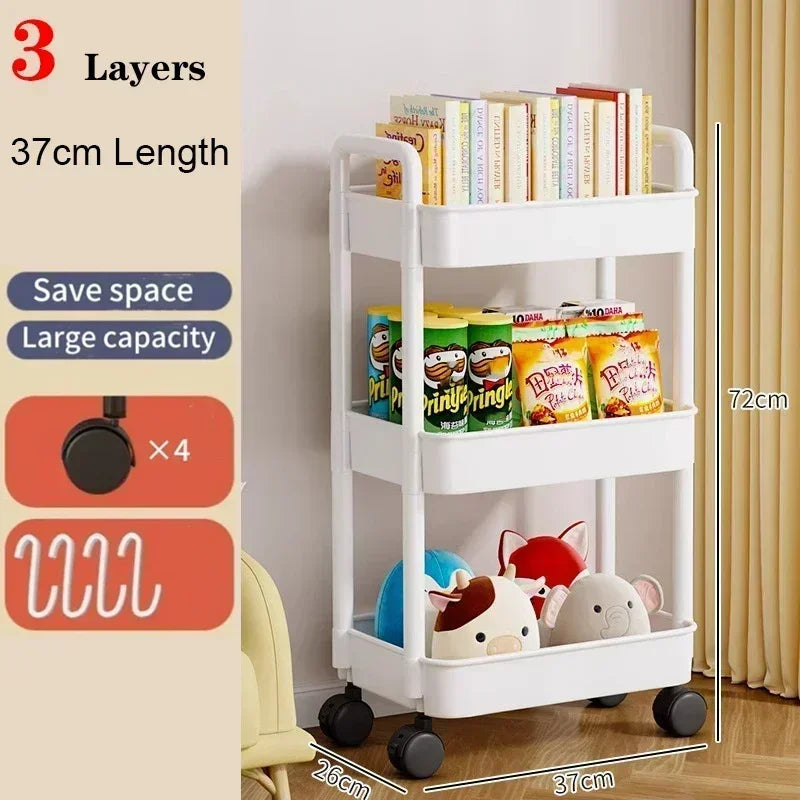 Mobile Storage Trolley – 5-Tier Organizer Cart with Wheels
