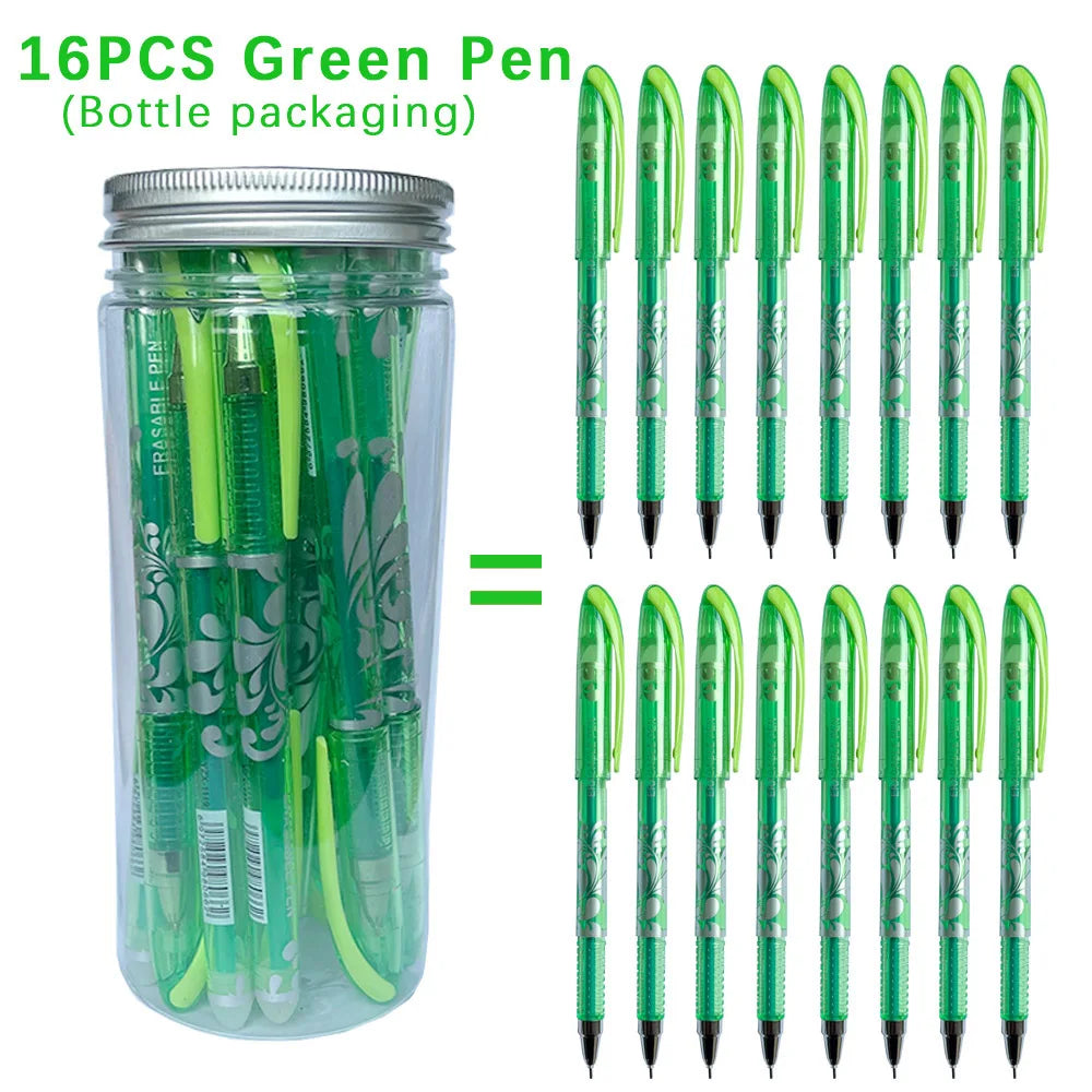 MagicWrite™ Erasable Gel Pen Set – 16-Piece Multicolor Creativity Collection (0.5mm)