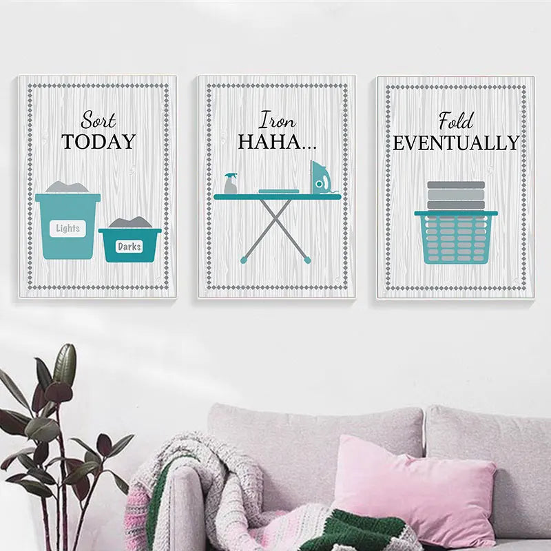 Modern Laundry Room Canvas Wall Art