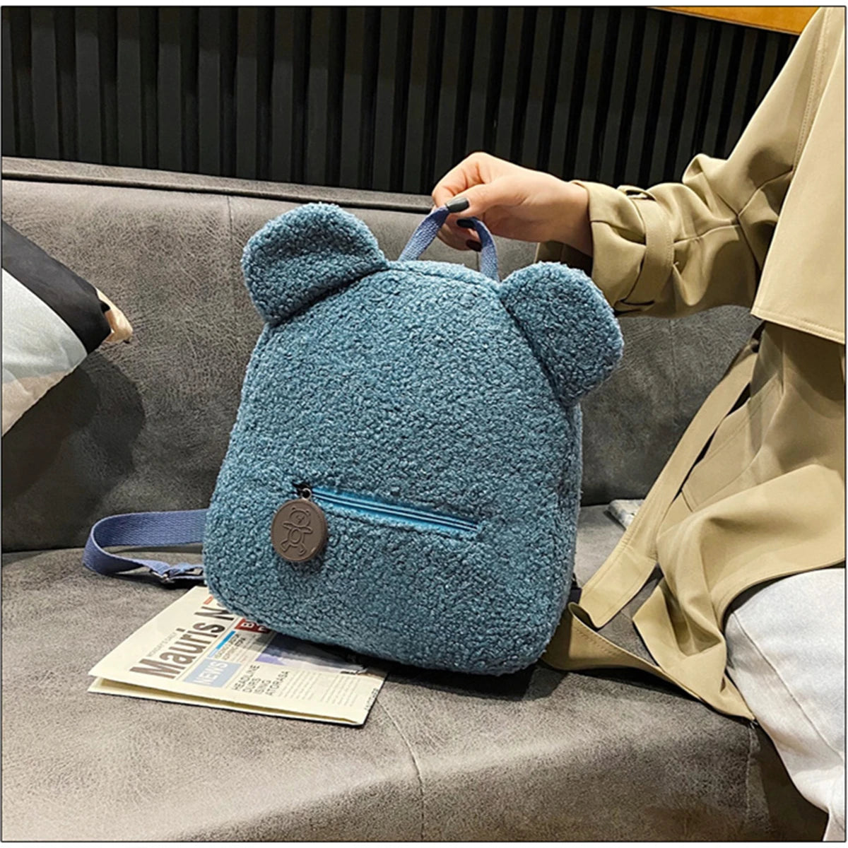 Plush Bear Ear Mini Backpack