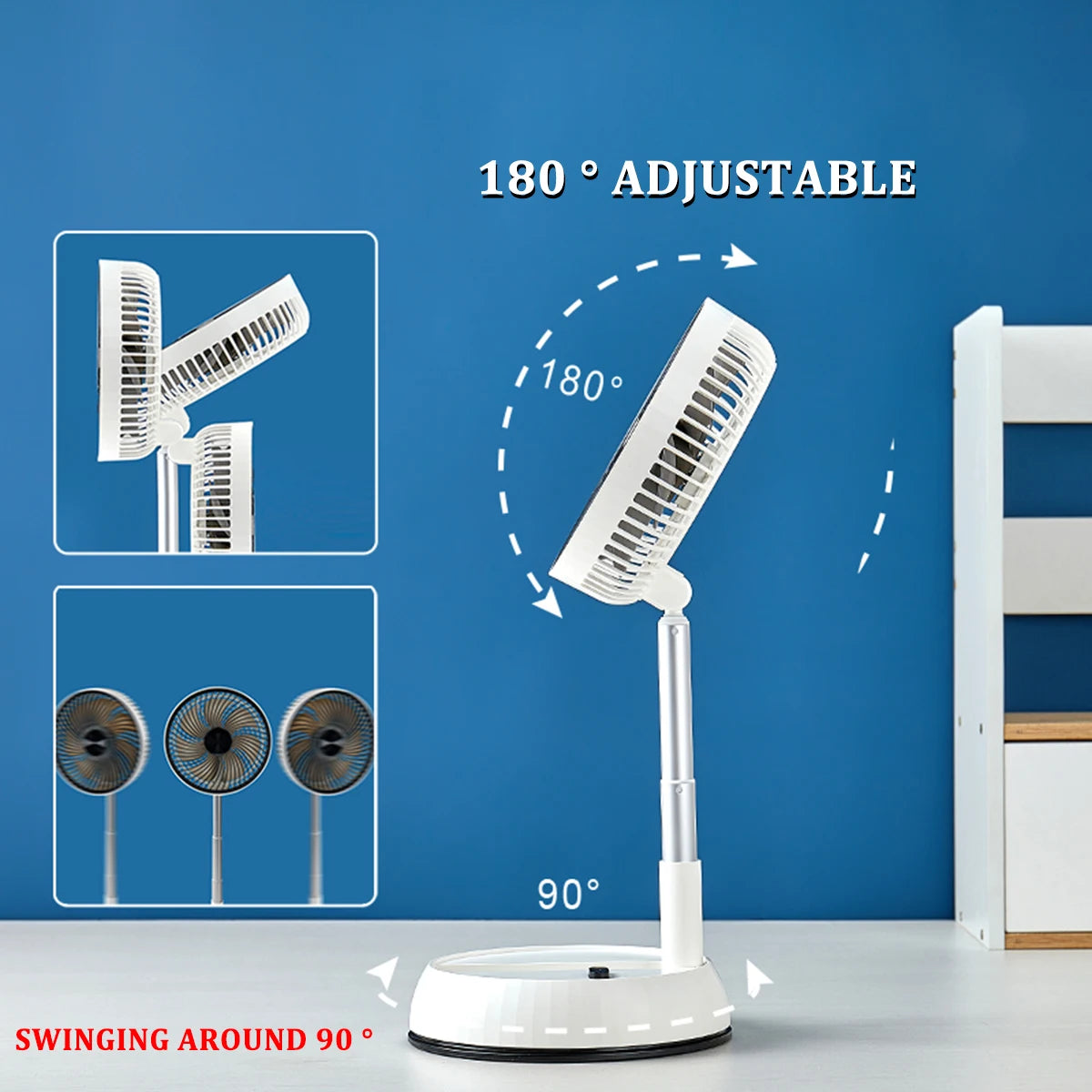 Portable Oscillating Standing Fan with Remote