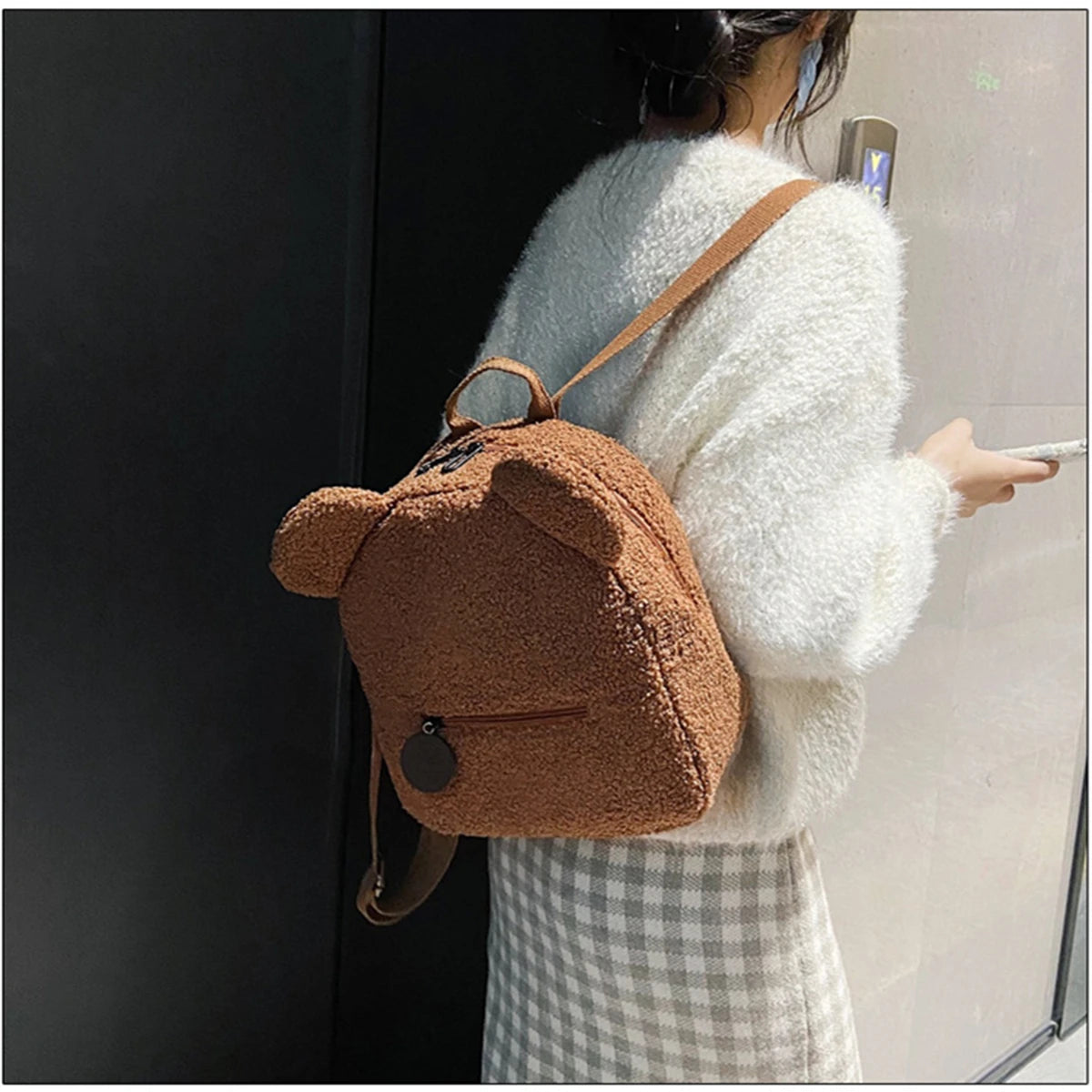 Plush Bear Ear Mini Backpack