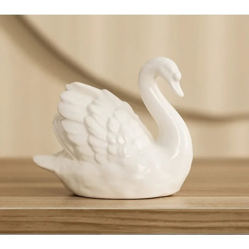 Lovers Swan Ceramic Figurines
